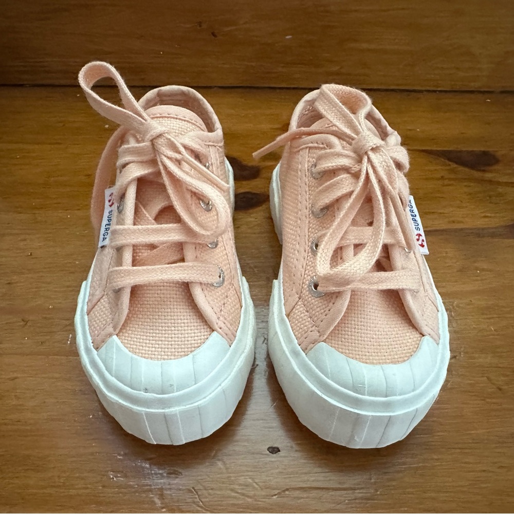 Superga Pink and White Canvas Sneakers